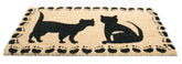 Vinyl Back Coir Doormat, Two Cats, 18-Inch by 30-Inch
